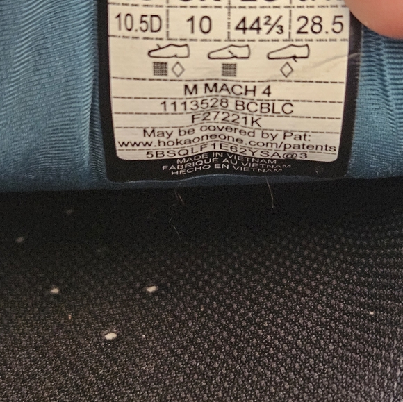 Hoka One One Mach 4 Men's Sz 10.5D Running Shoes Blue Athletic Gym Sneakers. - Picture 11 of 11